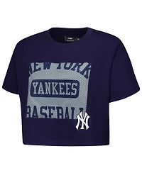 Pro Standard Women's Navy New York Yankees Made To Play Boxy Cropped T-Shirt