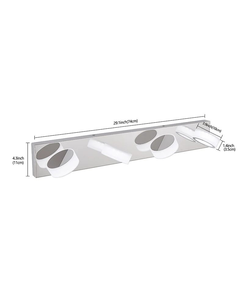 Busdays 29 Inch Modern 4 Light Led Vanity Light Bathroom Wall Light Fixture for Mirror Shower and Bathroom Decor