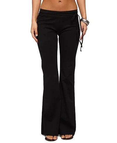 Edikted Women's Junipar Waist Tie Flared Pants