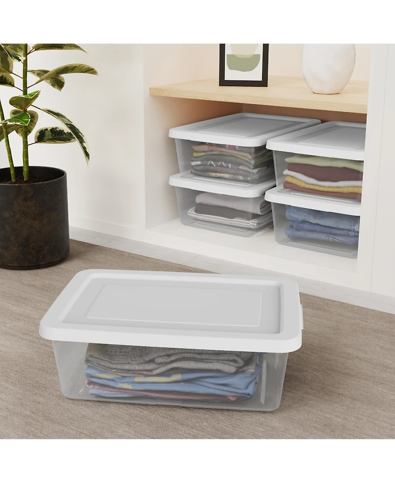 Sterilite 12 Quart Storage Box, Stackable Plastic Container, Home Organizer, 12 Pack