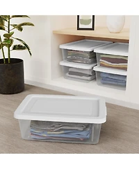 Sterilite 12 Quart Storage Box, Stackable Plastic Container, Home Organizer, 12 Pack