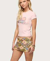 Edikted Women's Beach Babe Sequin T Shirt