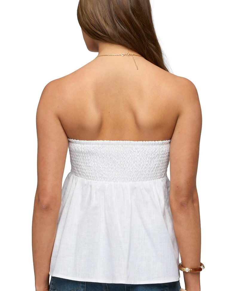 Edikted Women's Linen Look Strapless Babydoll Top