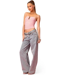 Edikted Womens Barbie Curved U Strapless Top
