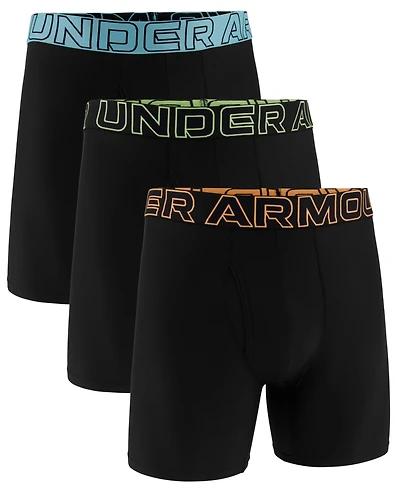 Under Armour Men's Performance Tech Solid 6" Boxer Briefs, 3-Pack