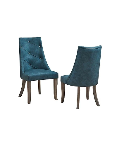 Kings Brand Furniture Set Of 2 Faux Leather Tufted Parson Dining Chairs