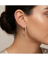 Simona Radiant Round and Oval Inside-Outside Cz Hoop Earrings
