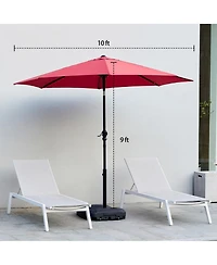 Yiortwo 10 Ft Patio Umbrella Market Umbrella with Tilt Crank Uv Protection
