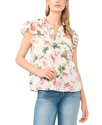 Sam & Jess Women's V-Neck Ruffle-Sleeve Top
