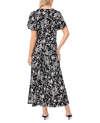 Sam & Jess Women's V-Neck Flutter-Sleeve Tunic Top