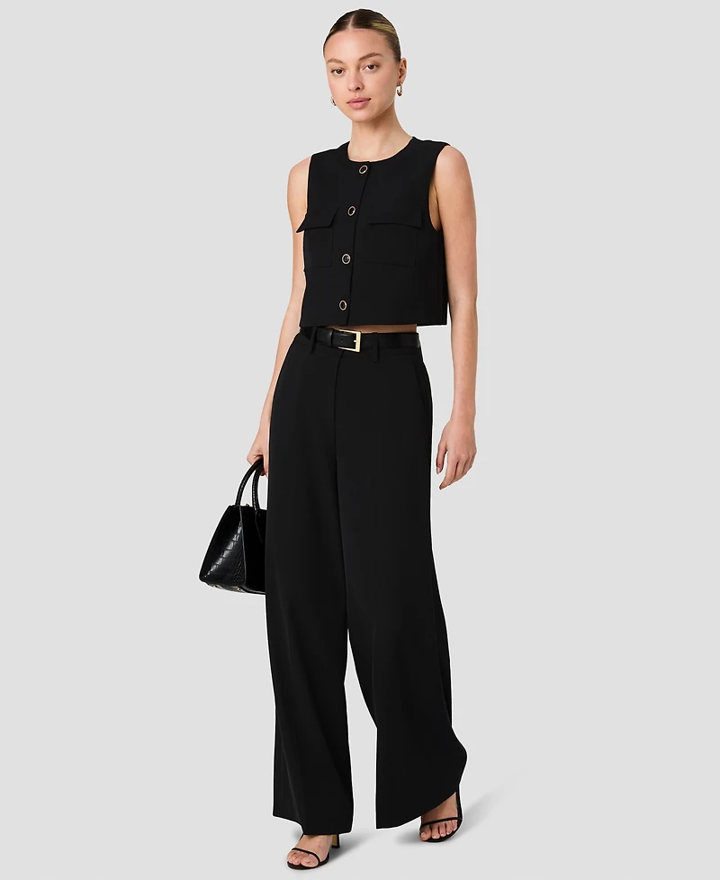 French Connection Women's Harry Suiting Sleeveless Button-Front Top
