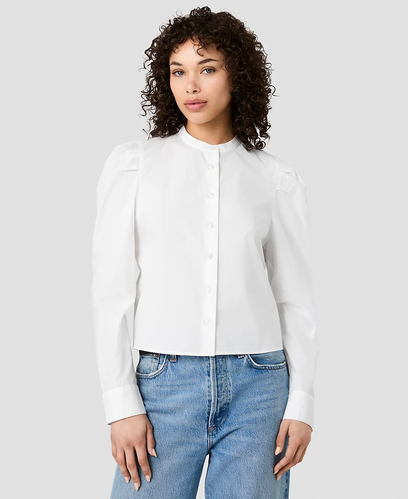 French Connection Women's Cambria Crewneck Button-Front Top