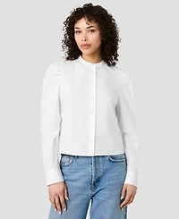 French Connection Women's Cambria Crewneck Button-Front Top