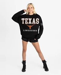 Gameday Couture Women's Black Texas Longhorns Oversized Level Up Label Premium Sweatshirt