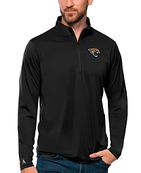 Antigua Men's Black Jacksonville Jaguars Tribute Quarter-Zip Lightweight Pullover Sweatshirt