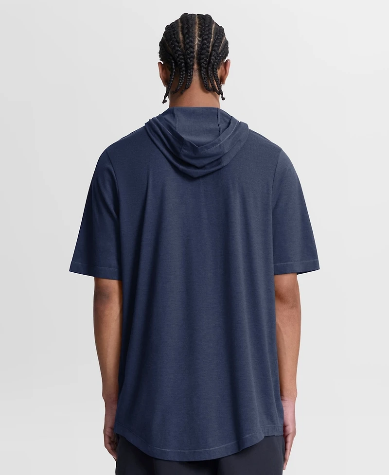 Nike Men's Navy New York Yankees Arched Wordmark Tri-Blend Hooded T-Shirt