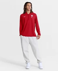 Nike Men's Red Philadelphia Phillies Authentic Collection Dri-fit Raglan Half-Zip Pullover Sweatshirt