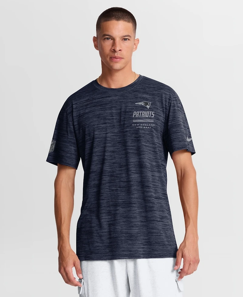 Nike Men's Navy New England Patriots Sideline Double Covered Dri-fit Velocity T-Shirt