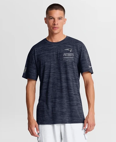 Nike Men's Navy New England Patriots Sideline Double Covered Dri-fit Velocity T-Shirt