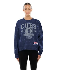 New Era Women's Royal Chicago Cubs Throwback Oversized Boxy Sweatshirt