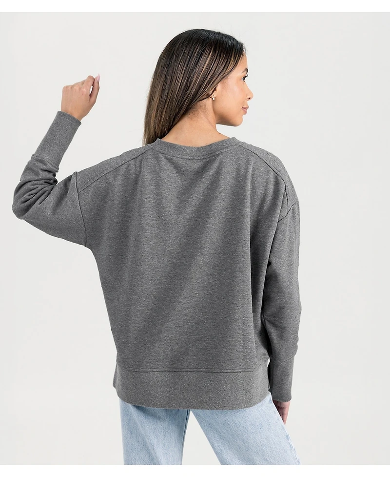 Gameday Couture Women's Gray Rutgers Scarlet Knights French Terry V-Neck Pullover Sweatshirt