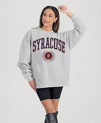 Gameday Couture Women's Ash Syracuse Orange Oversized Tradition Refined Premium Fleece Sweatshirt