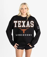 Gameday Couture Women's Black Texas Longhorns Oversized Level Up Label Premium Sweatshirt