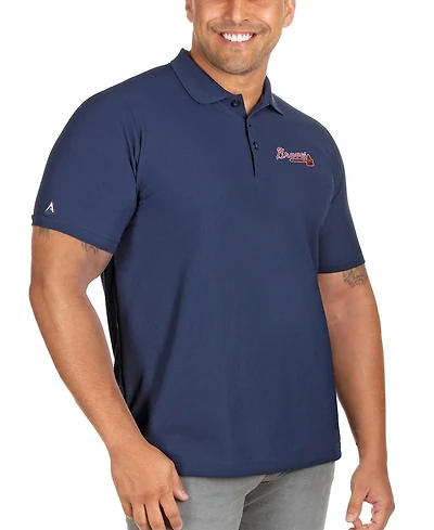 Antigua Men's Navy Atlanta Braves Big & Tall Legacy Pique Polo Shirt