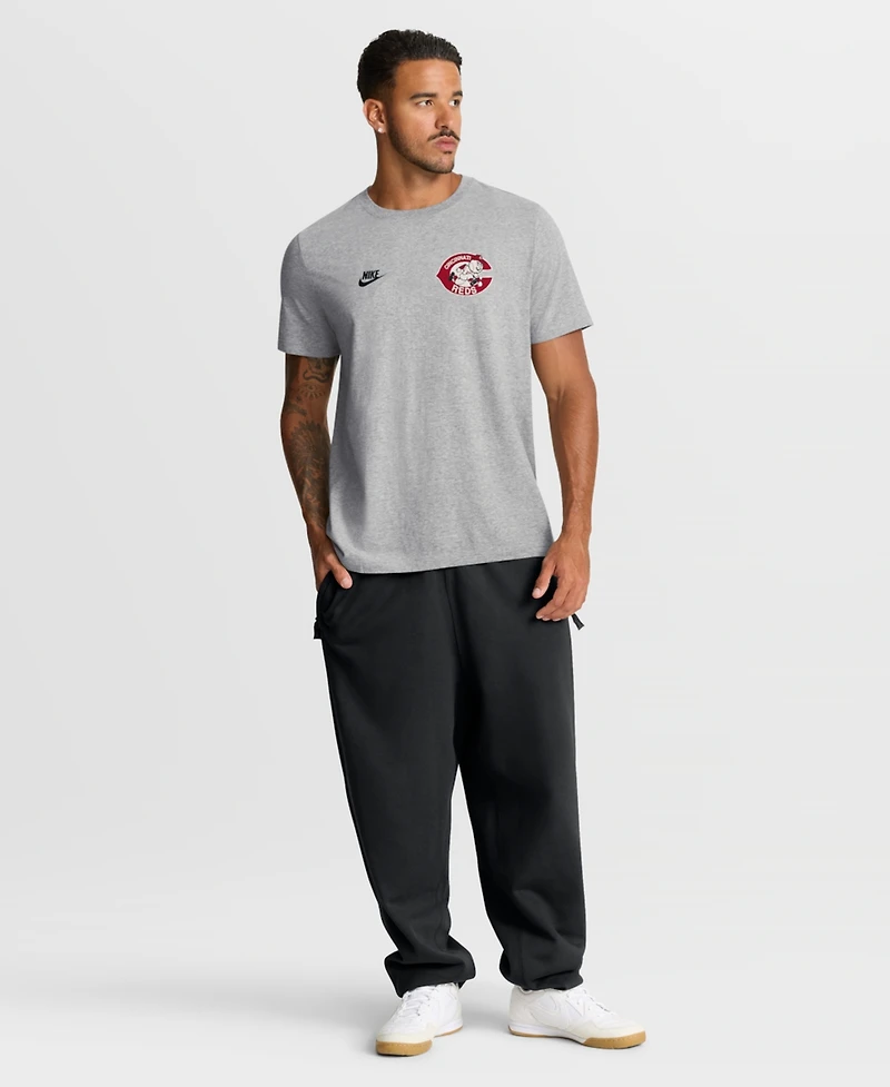 Nike Men's Heather Gray Cincinnati Reds Cooperstown 2-Hit T-Shirt