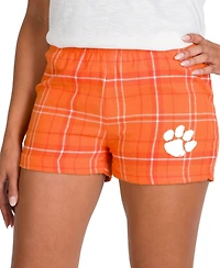 Concepts Sport Women's Orange/White Clemson Tigers Ultimate Flannel Shorts