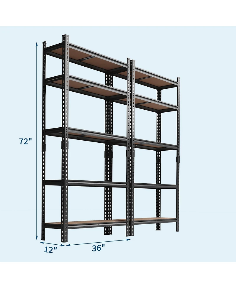 gaomon 5 Tier Adjustable Metal Storage Shelving Unit, 400 lb per Shelf, for Garage Basement Pantry