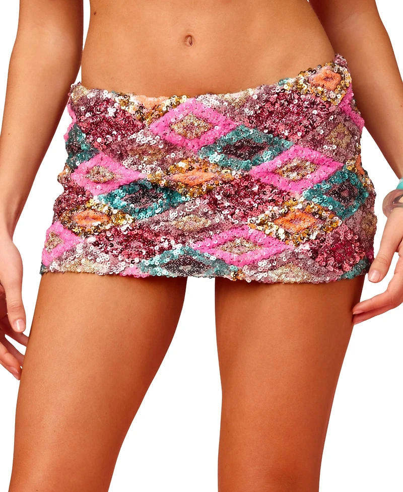 Edikted Women's Retro Barbie Sequin Micro Skort