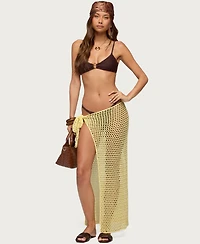 Edikted Women's Avigail Crochet Maxi Sarong