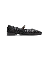 Forever & Always Shoes Women's Yevora Leather Woven Strap Ballet Flat