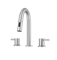 Phying 8-Inch Widespread Lavatory Faucet, 2-Handle 3-Hole with Pop-Up Drain and 360degree(s) Pull-Down Sprayer, Brushed Nickel