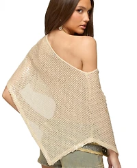 Edikted Women's Alanna Sheer Sequin Poncho