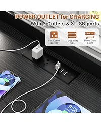 Aheaplus Nightstand with Charging Station, Sofa Side Table Drawers