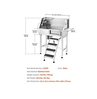 Ruie 34 inch Stainless Steel Dog Washing Station for Small to Medium Breeds