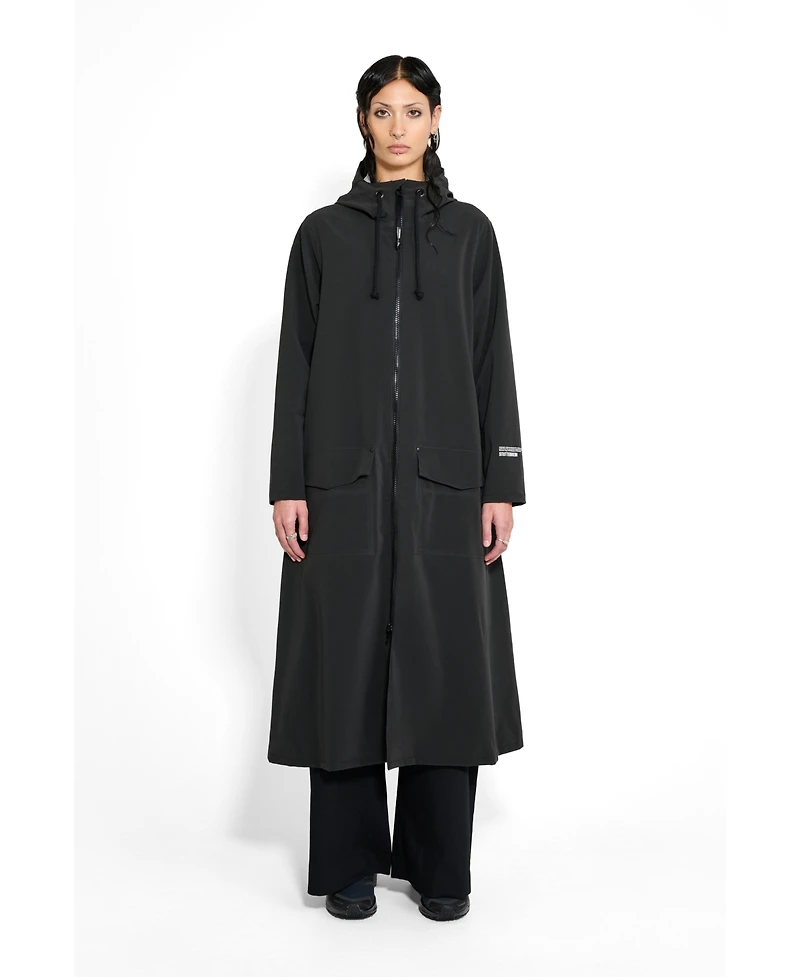 Stutterheim Women's Mosebacke Long Patch Matte Raincoat