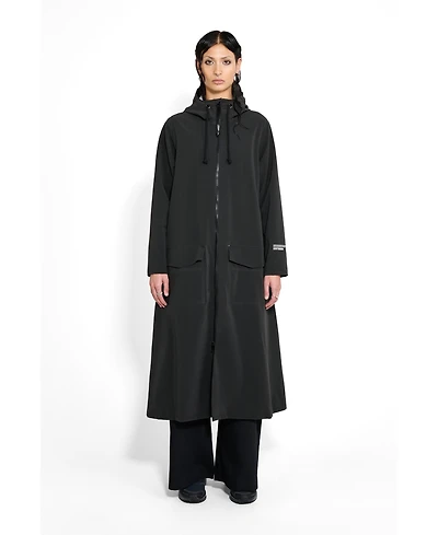 Stutterheim Women's Mosebacke Long Patch Matte Raincoat
