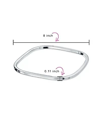Bling Jewelry Modern Shinny Stackable Square Bangle Bracelet Soid .925 Sterling Silver