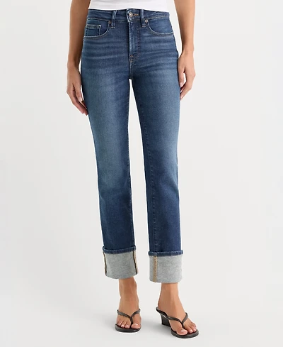 Good American Women's Straight Mid-Rise Jeans