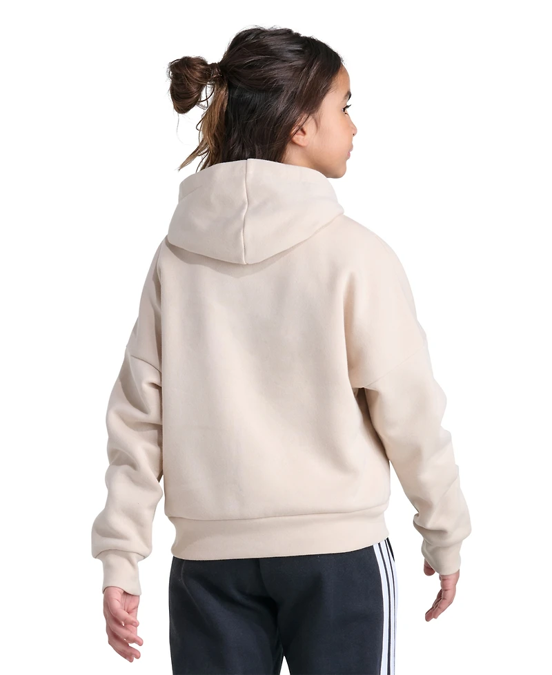 adidas Big Girls' 7-16 Long-Sleeve Graphic Fleece Hooded Pullover Sweatshirt