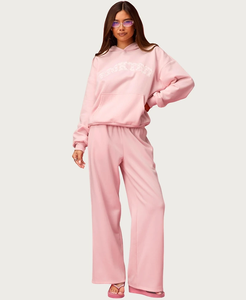 Edikted Womens Hearts Barbie Oversized Hoodie