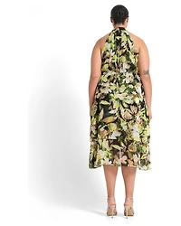 Estelle Women's Chlora Halter Chiffon Cocktail Midi Dress