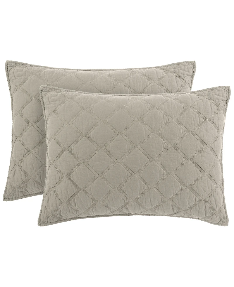 Anne Klein Diamond Cotton 3-Piece Quilt Set, California King