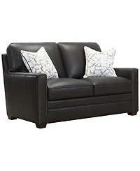 Gaspare 64" Leather Loveseat, Macy's Exclusive