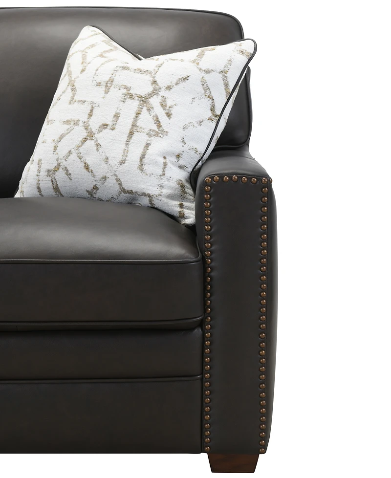 Gaspare 90" Leather 3-Seat Sofa, Macy's Exclusive
