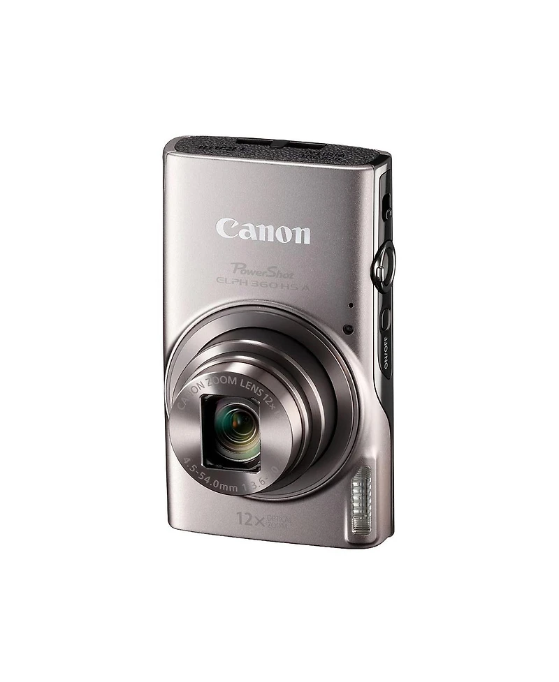 Canon PowerShot Elph 360 Hs Digital Camera Bundle with 64GB microSD Card, Sd Adapter, Usb Card Reader, Slinger Hardshell Camera Case, Battery