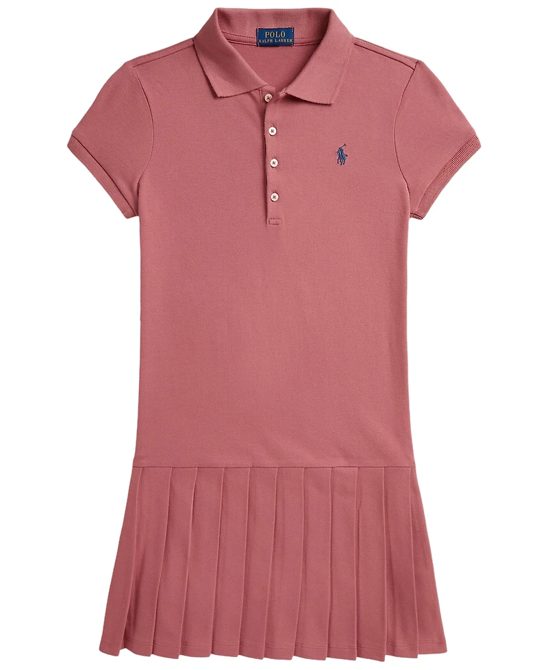 Polo Ralph Lauren Girls' 7-16 Pleated Stretch Mesh Dress